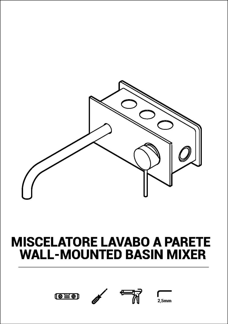 Miscelatore lavabo a parete - Viktor, Versilia e Italia R