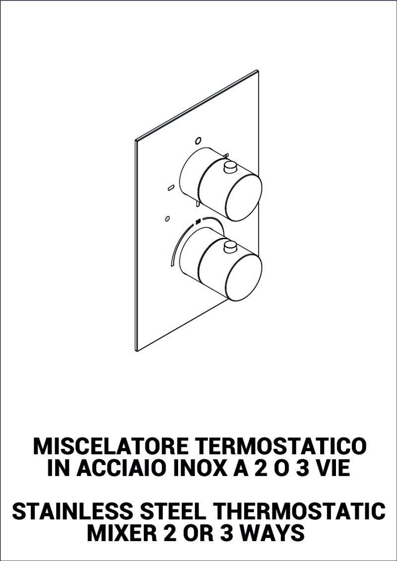 Miscelatore incasso doccia termostatico a 2 vie - Stilox