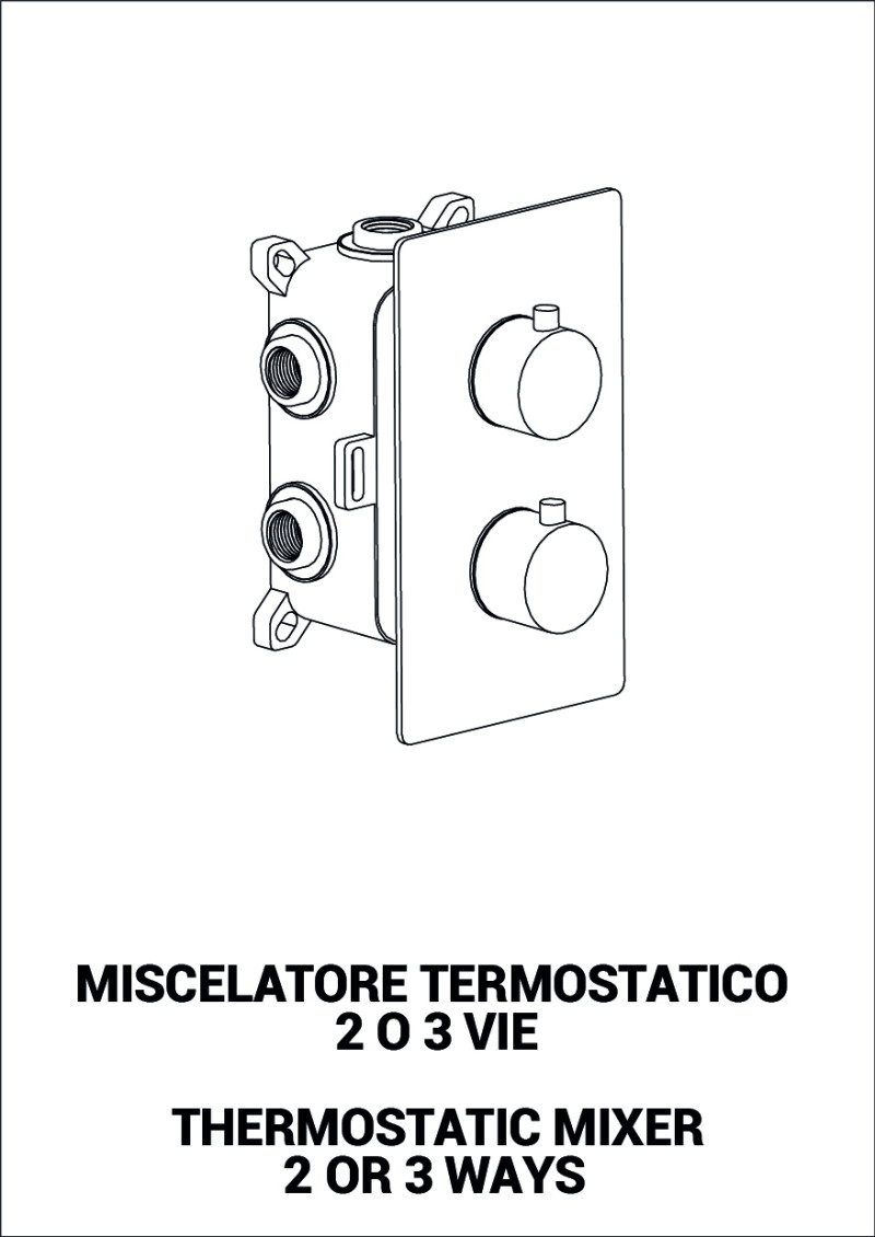 Miscelatore incasso doccia termostatico a 2/3 vie